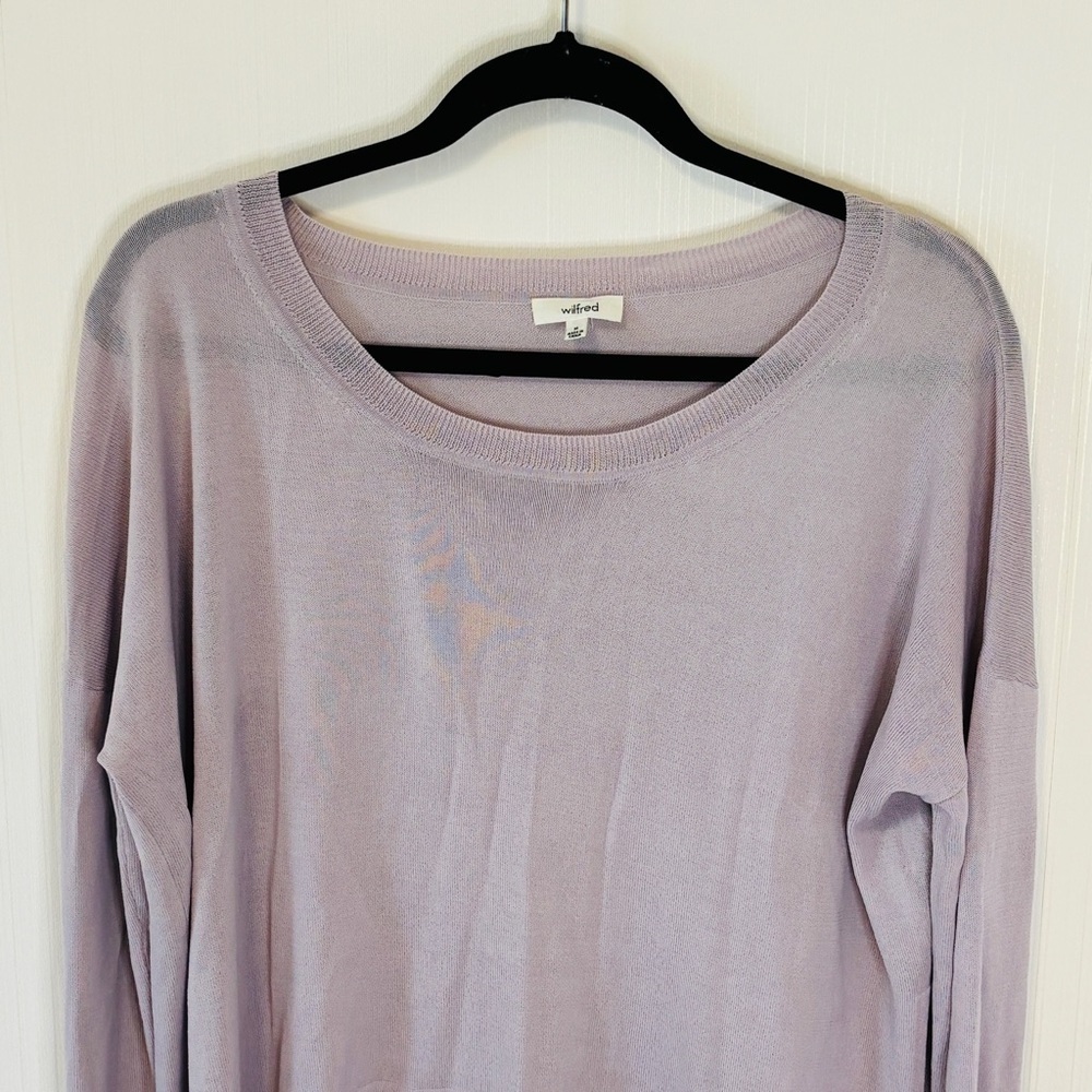 Aritzia Wilfred Merino Wool Sweater Purple Lilac Medium - Picture 3 of 9
